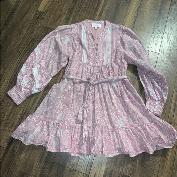 Cleobella Lennox Mini Dress in Tonal Block Print S revolve boho 168$ fall casual - Picture 4 of 7